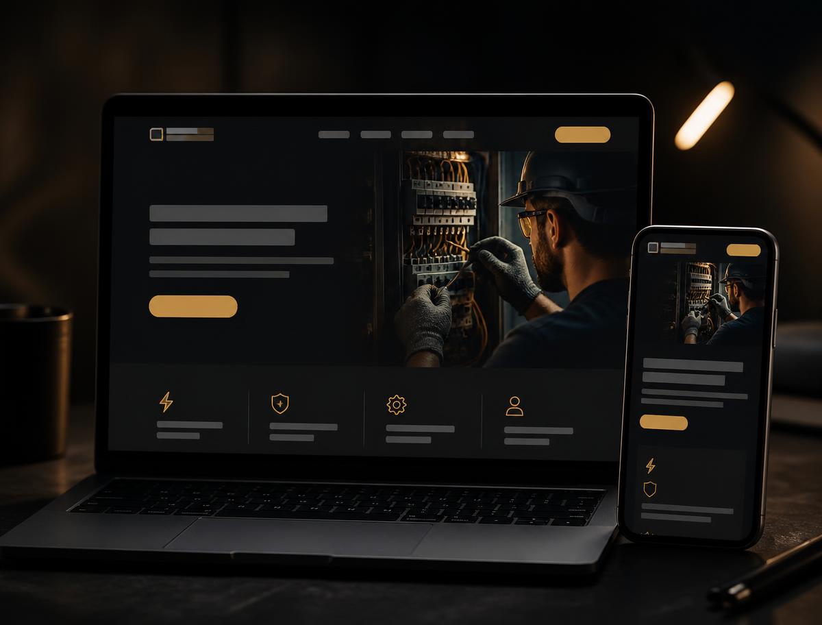 Electrical contractor website design concept by Kervaana Digital