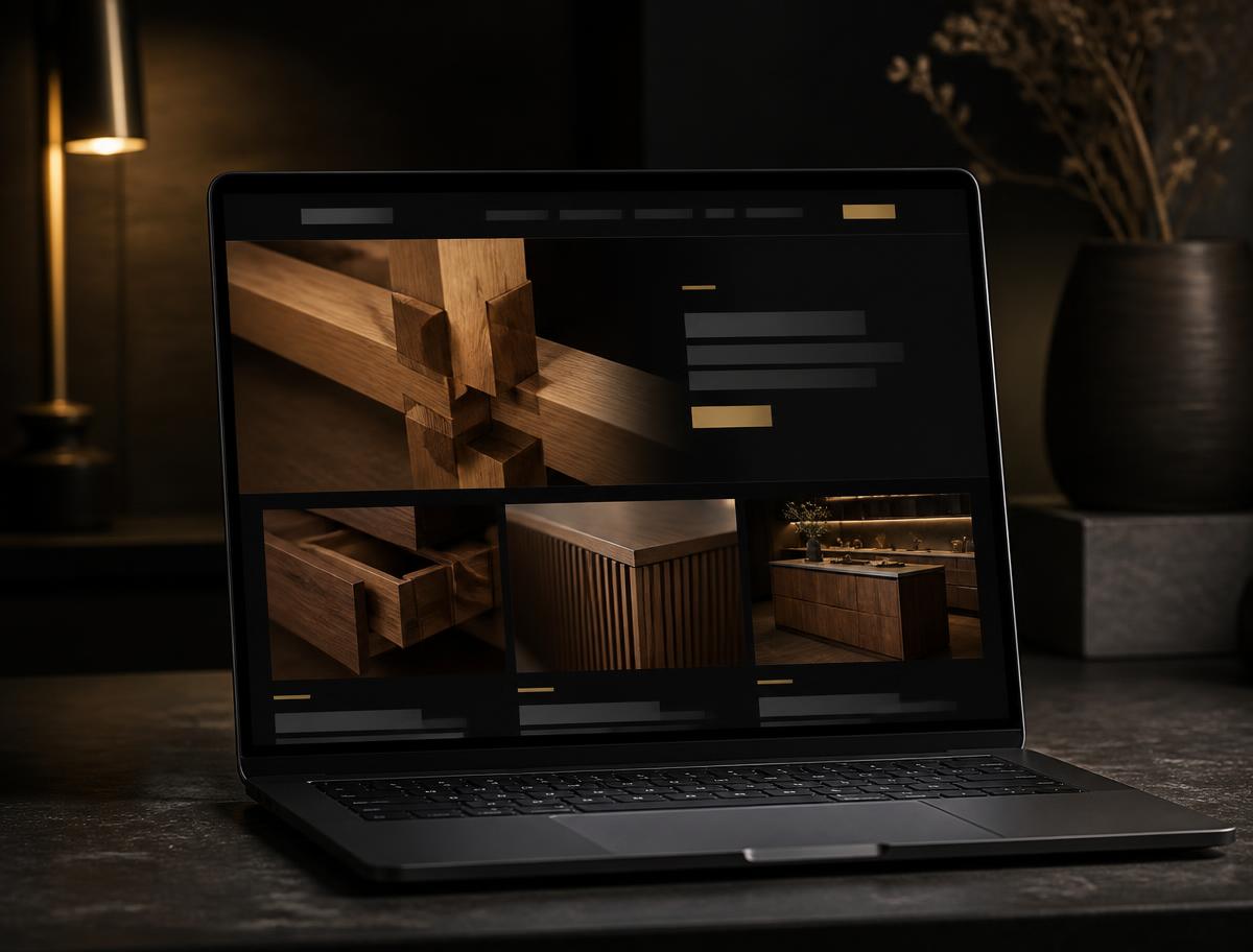 Joinery & fitted furniture website design concept by Kervaana Digital