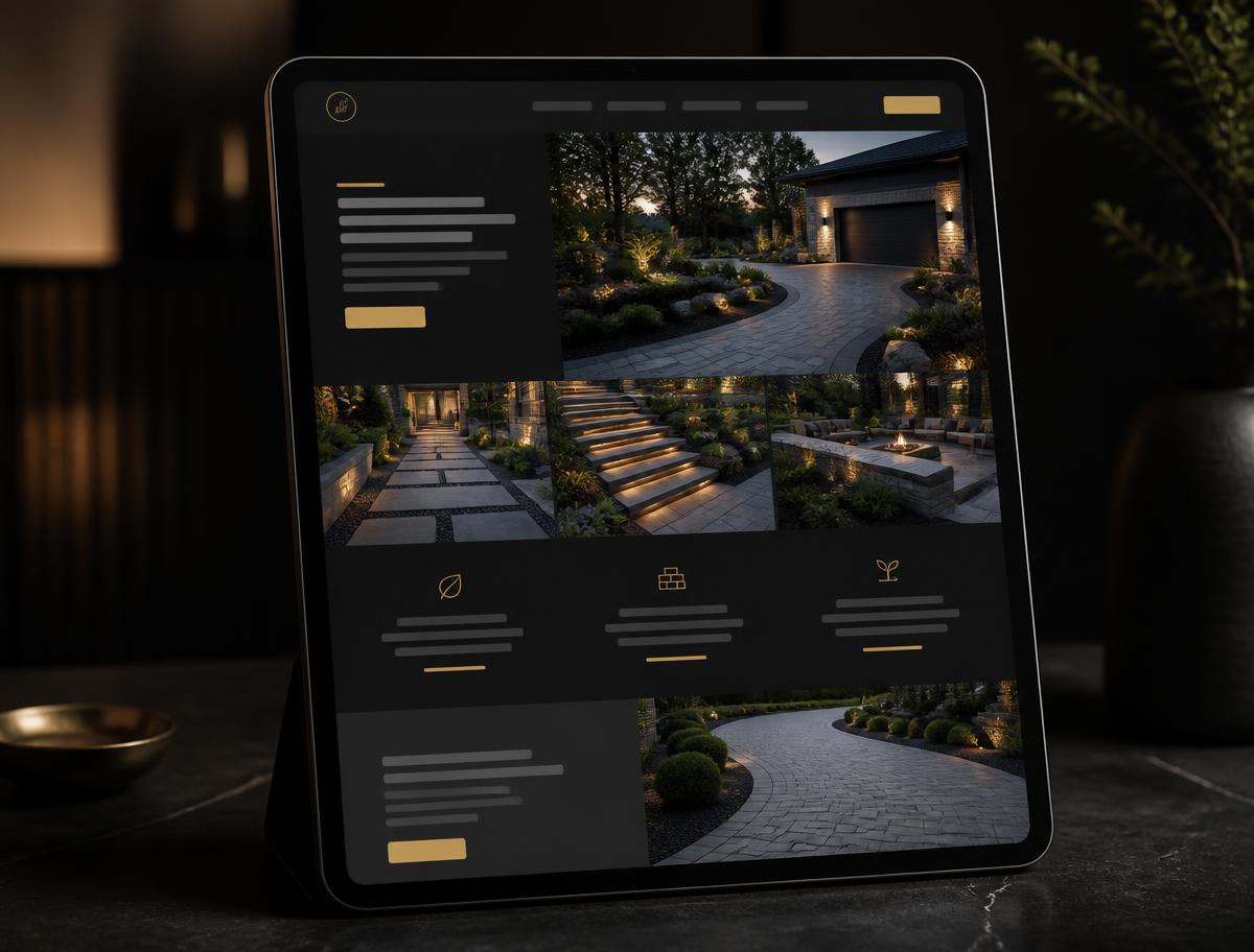 Landscaping & driveways website design concept by Kervaana Digital